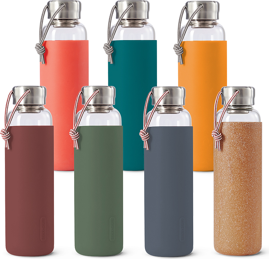 Black+Blum Bouteille d'eau 0,6 L, olive, en verre