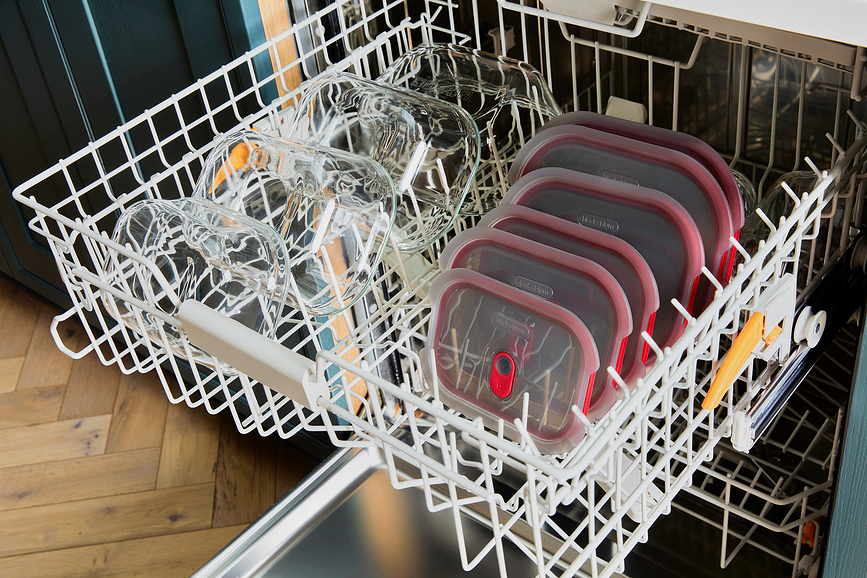 Pārtikas uzglabāšanas trauki Stack & Nest Glass, 4 gab.