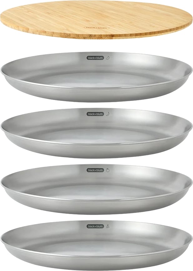 Platos con tapa y asa Black+Blum, Set de 6 piezas