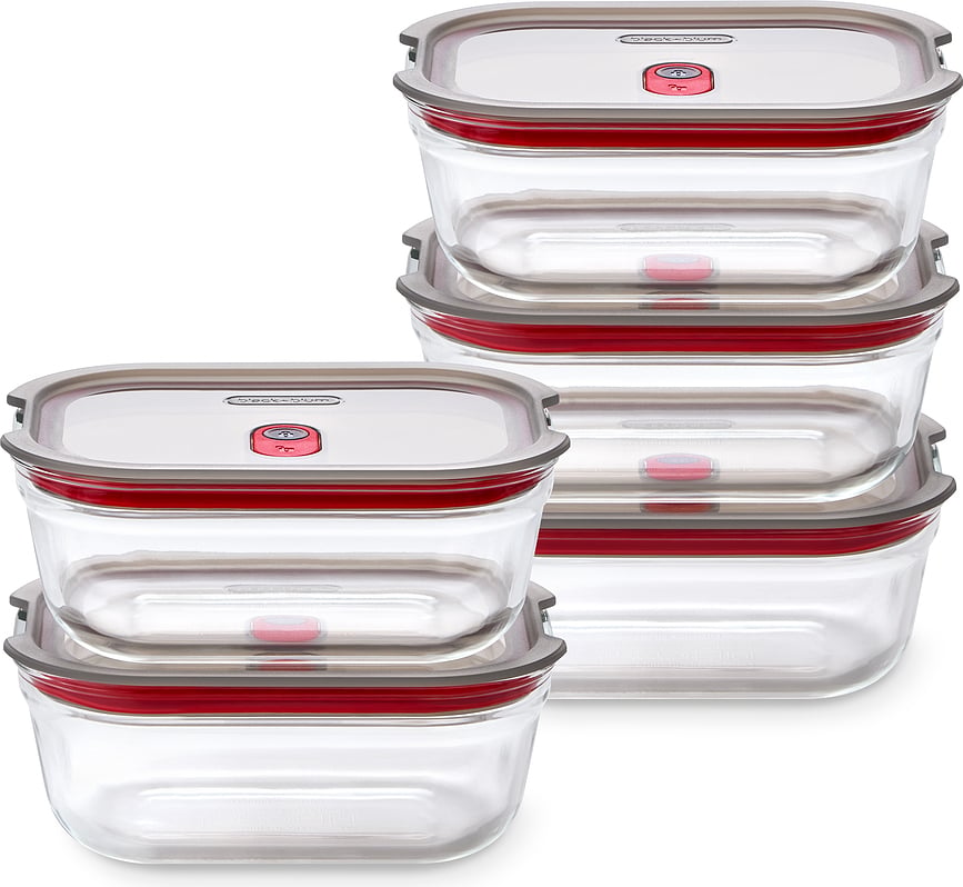 Recipiente pentru alimente Stack & Nest Glass 600 ml, 5 buc.