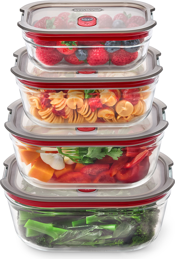 Stack & Nest Glass Food Containers, 4 pcs.