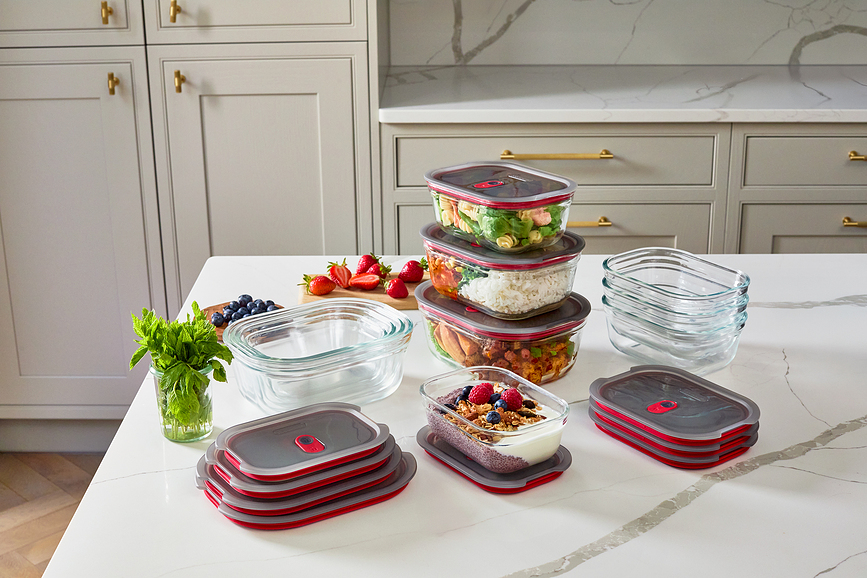 Stack & Nest Glass Food Containers, 4 pcs.