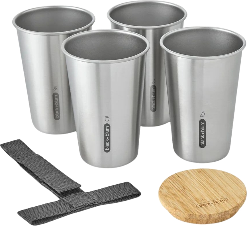 Tazas Black+Blum, con tapa y asa, 6 unidades