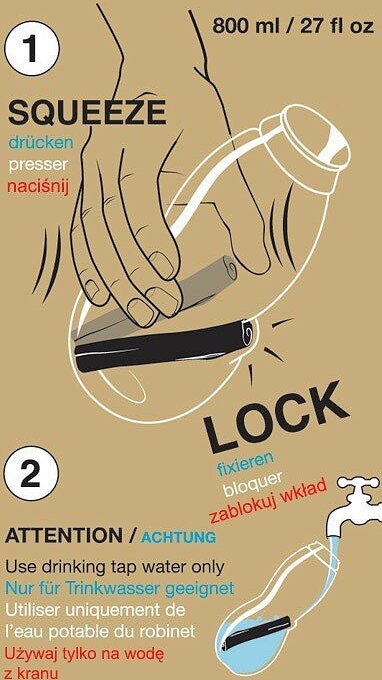 Eau good Steklenica za vodo s filtrom, z rdečim ročajem