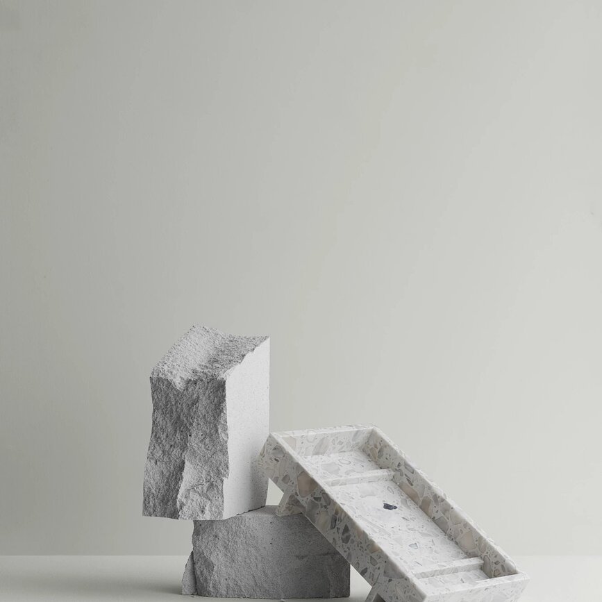 Abento Plateau Décoratif, gris sharkskin, effet marbre