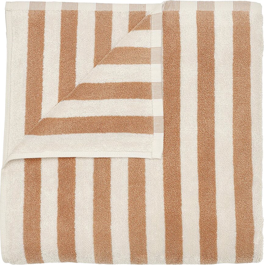 Arto Serviette à rayures, 70 x 140 cm, marron ambré