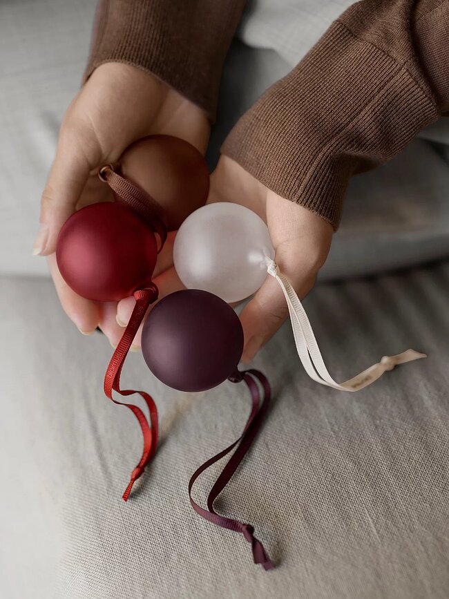 Bolas de Navidad Juhla, colores neutros, Pack de 6 unidades