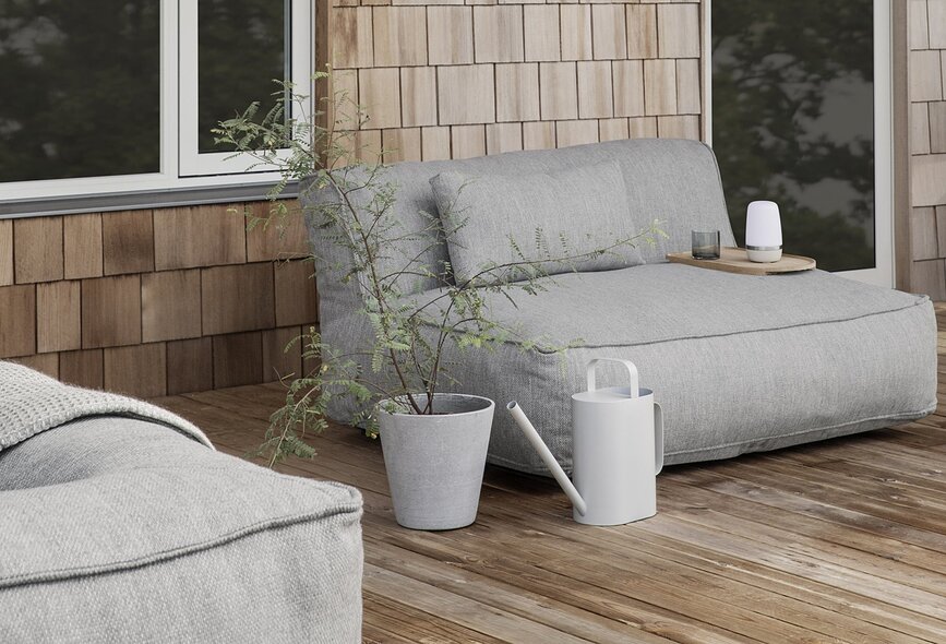 Cojín de jardín Bouclé Grow, 25 x 60 cm, gris