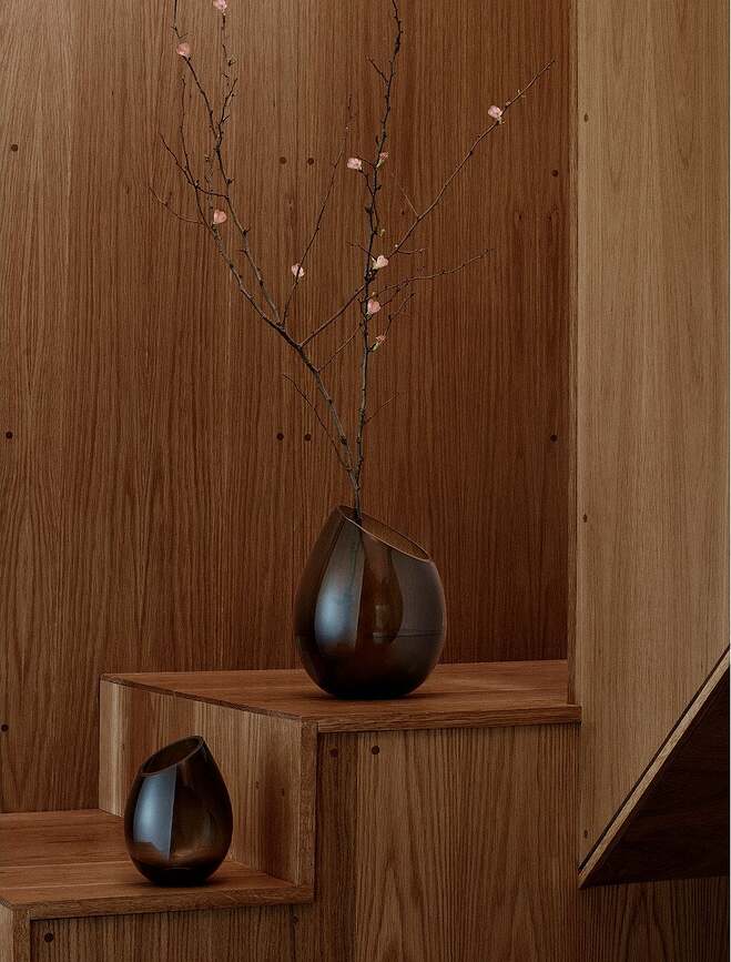 Drop Βάζο, 24 εκ., μαύρο