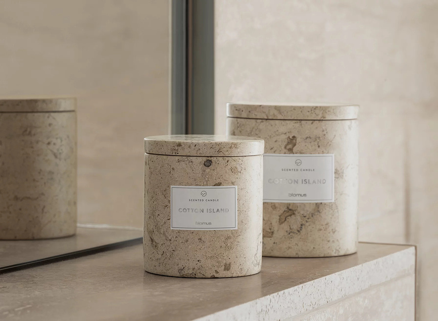 Frabli Cotton Island Κερί αρωματικό, 9 cm, τραβερτίνη