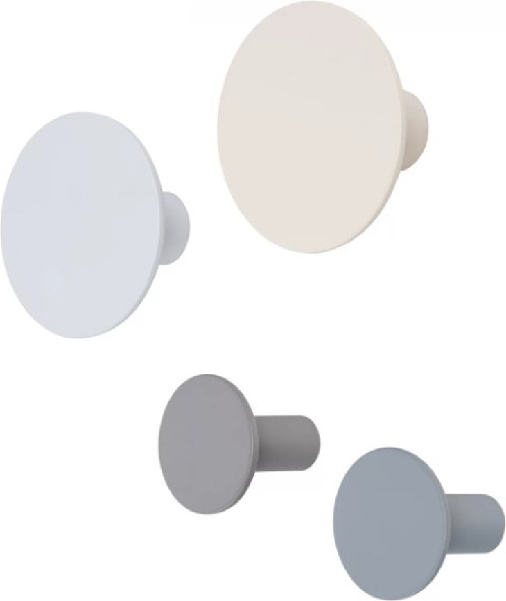 Ganchos de Pared Ponto, gris, Pack de 4