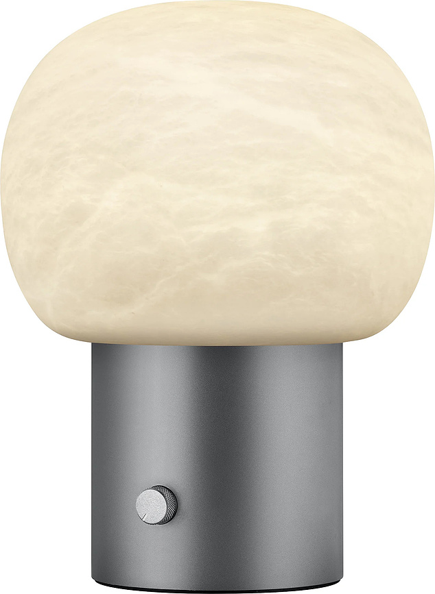 Iris Alabaster Lampe de Table, acier mat