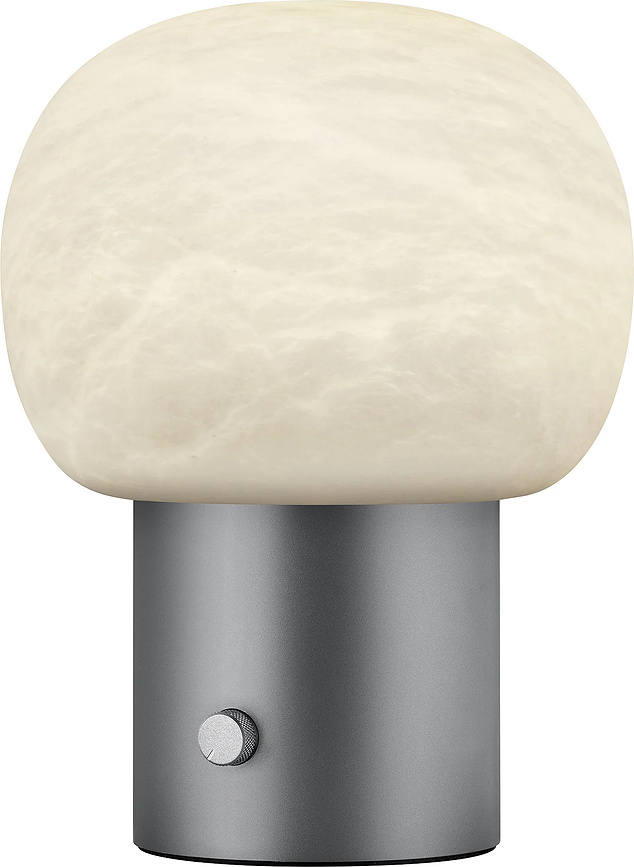 Iris Namizna svetilka, alabaster, matno jeklo