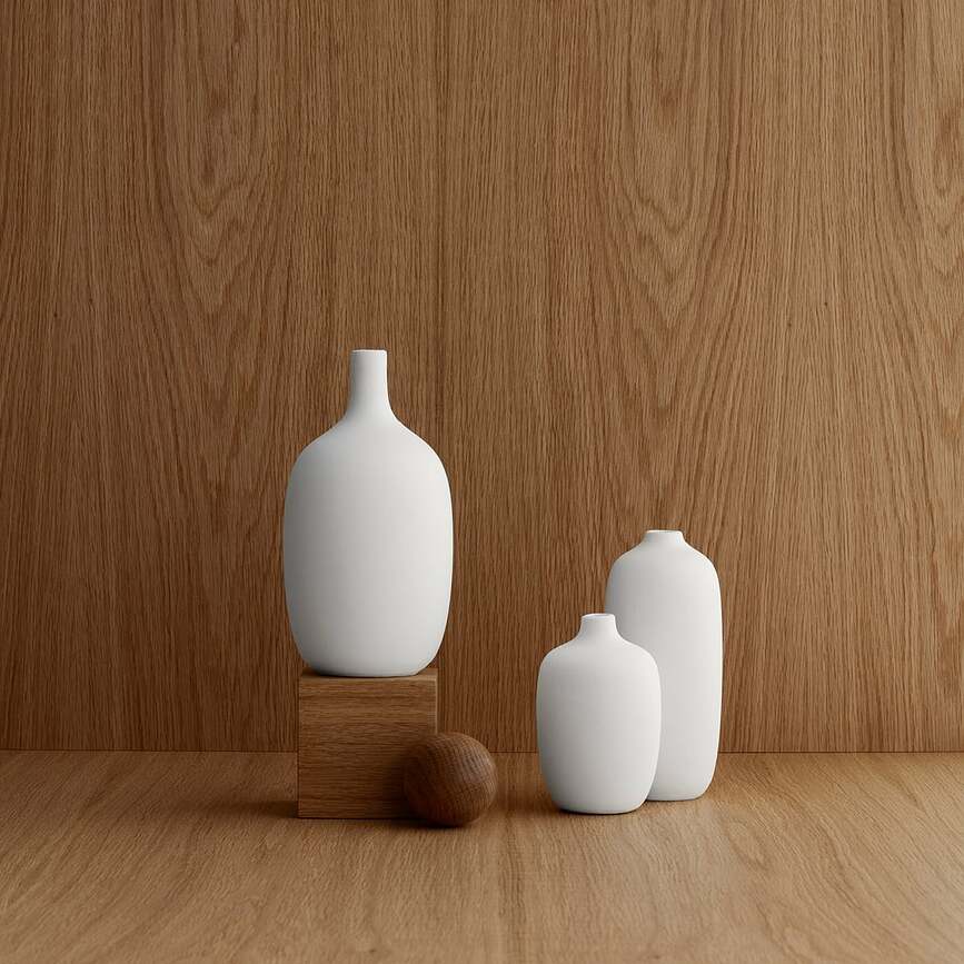 Jarrón Ceola, 18 cm, blanco