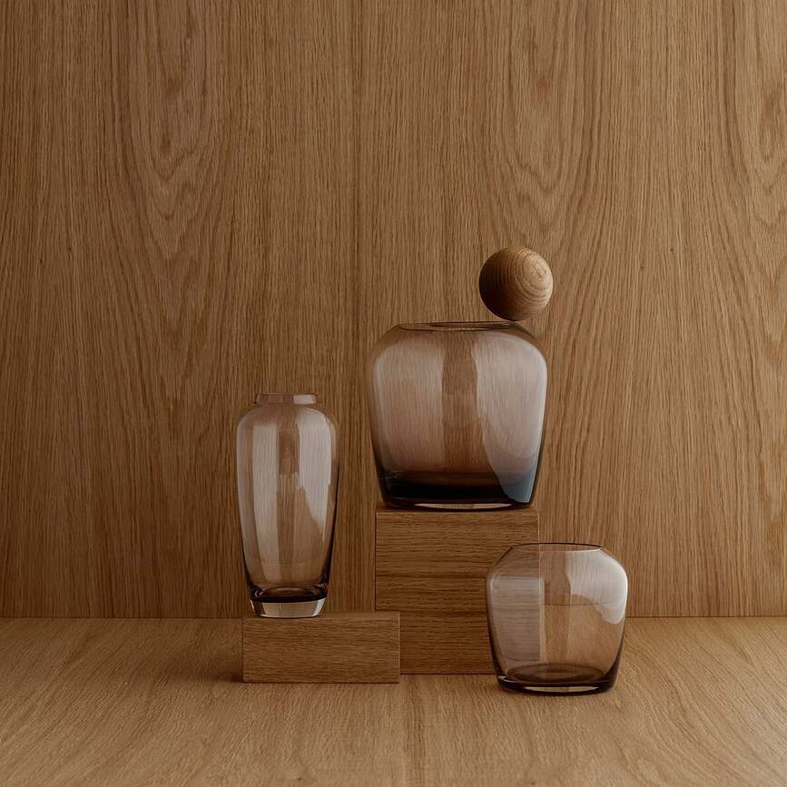 Jarrón Leta, 17 cm, ahumado