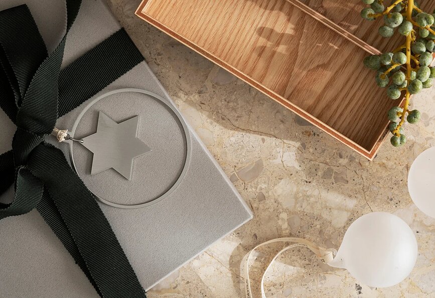 Kitai Božični okraski z vzorcem krogov, srebrni, 4 kosi