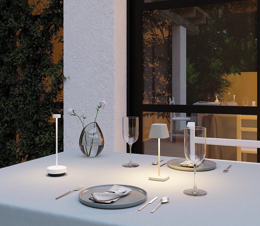 Lampe de table sans fil Turas LED, gris foncé