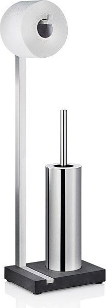 Menoto Ensemble porte-rouleau et brosse WC sur pied, haut, mat