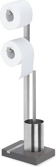 Menoto Ensemble WC, porte-rouleau double et brosse, finition polie