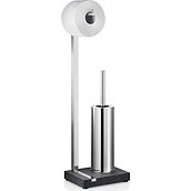 Menoto Toilet paper stand and long-handled toilet brush polished