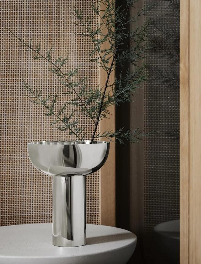 Miyabi Vase, taille L, acier poli