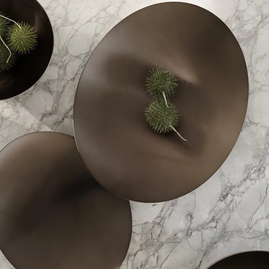 Ondea Coupe Décorative plate, taille M, aspect métal brûlé