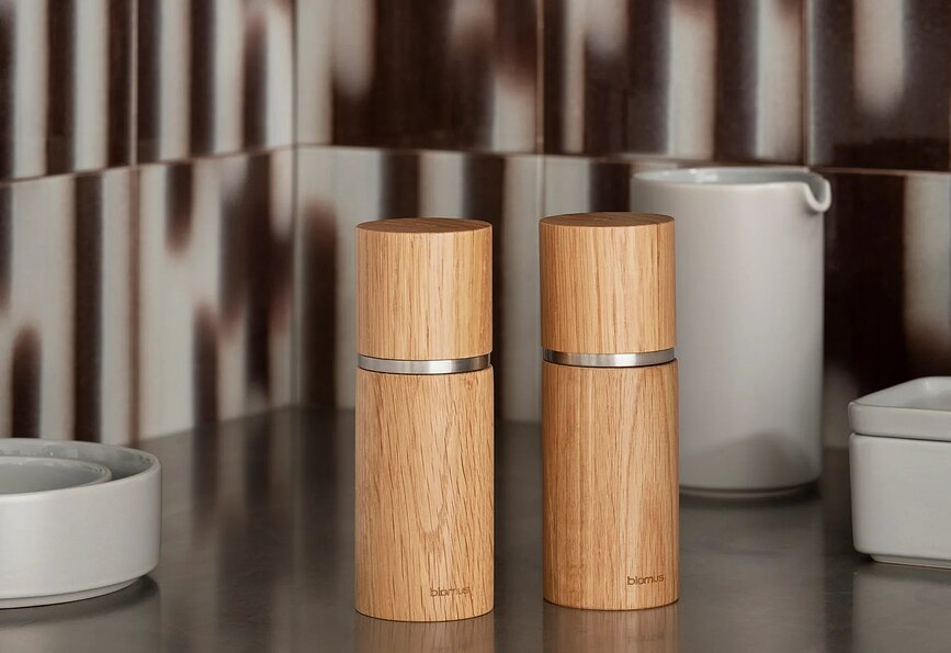 Pepe Moulins à sel et à poivre, en chêne, Lot de 2