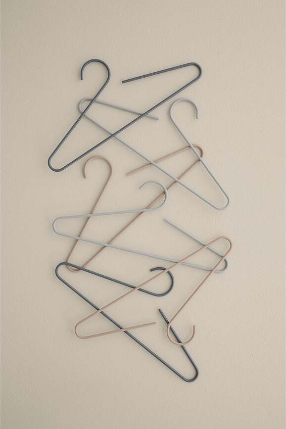 Perchas para Ropa Curl, gris acero, 2 unidades