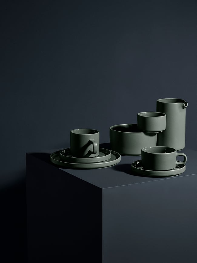 Pilar Skodelica s podstavkom, 200 ml, agave zelena, 2 kosa