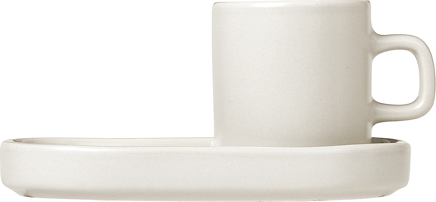 Pilar Tasses à Espresso avec soucoupes, pewter, Lot de 2