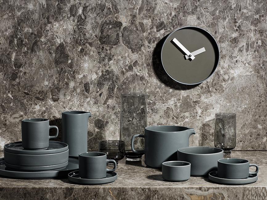 Pilar Tasses avec soucoupe, 200 ml, vert agave, Lot de 2