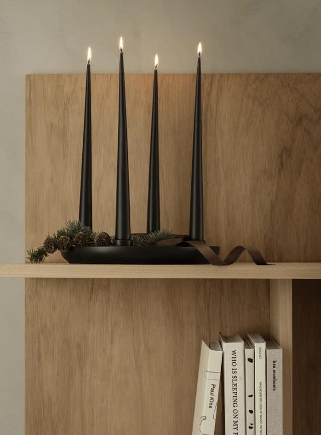 Portacandele Vela per 4 candele classiche, ambra