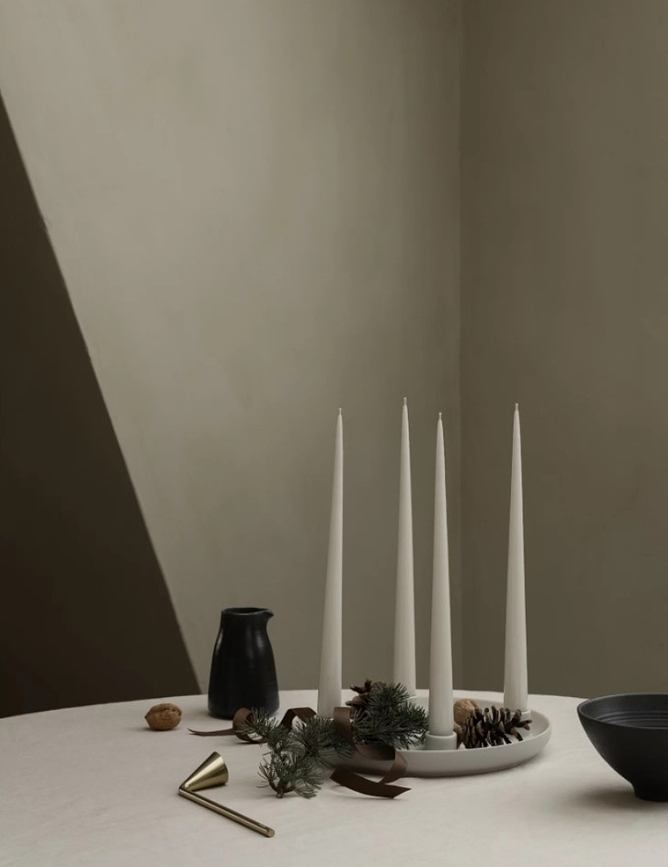Portacandele Vela per 4 candele classiche, ambra