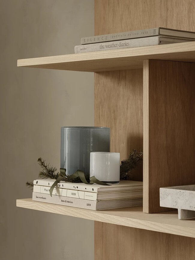 Portavelas para vela de té Saga, 8 cm, blanco