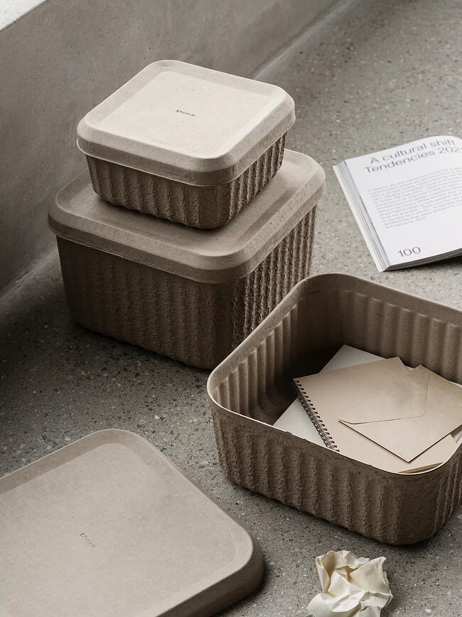 Redo M Boîtes de Rangement, beiges, Lot de 2