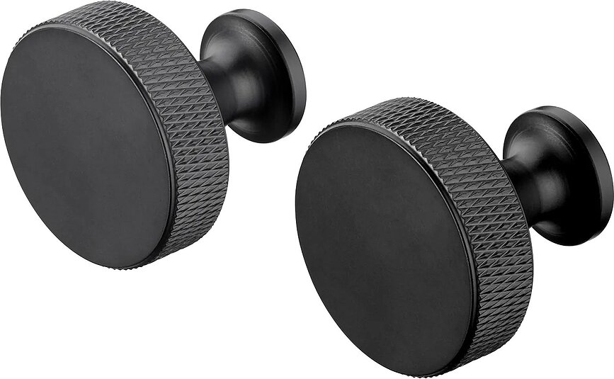 Rof Crochets muraux ronds, noirs, Lot de 2