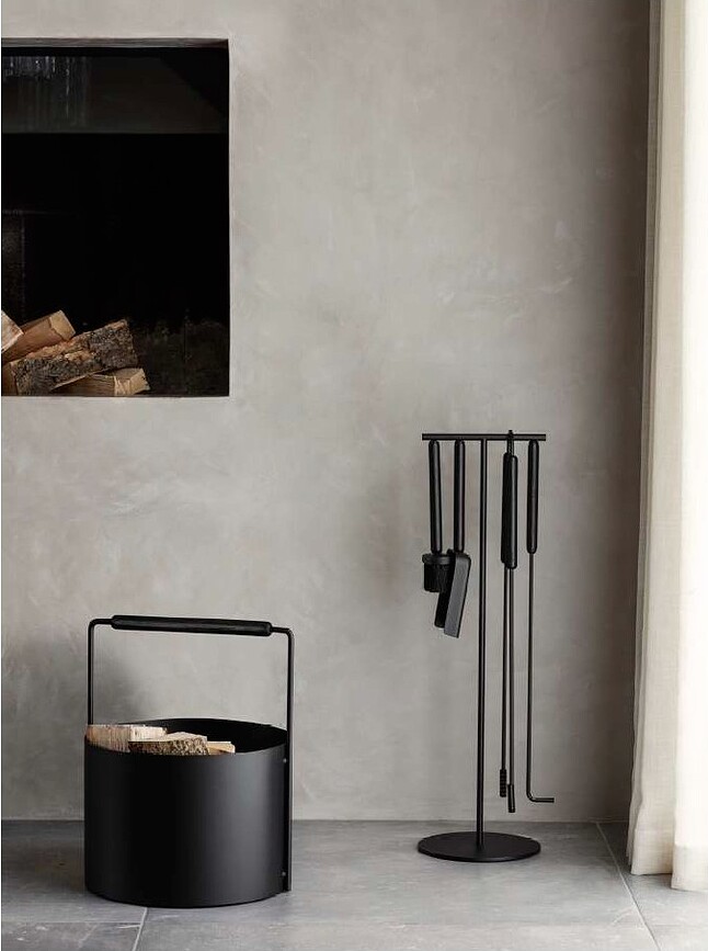 Juego de Herramientas para Chimenea Ashi, negro, Set de 5 piezas