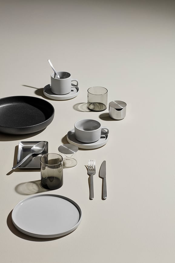 Taza con Plato Pilar, 200 ml, moonbeam, 2 unidades