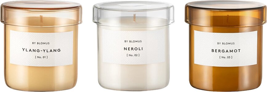 Vonné svíčky Valoa Ylang-Ylang & Neroli & Bergamot S, 3 ks.