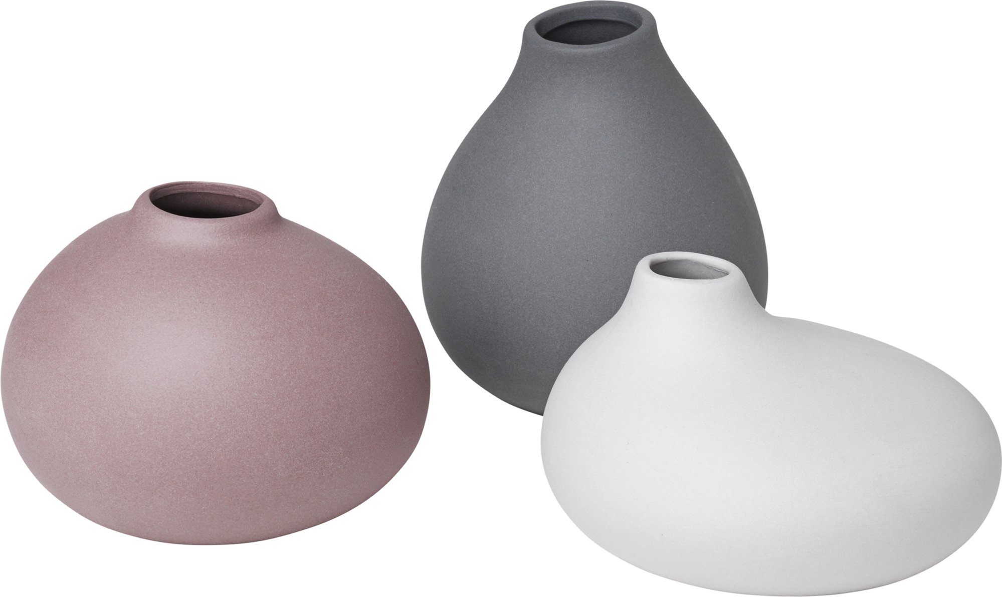 Wazony dekoracyjne Nona pewter, micro chip, bark 3 szt.