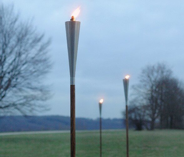 Antorcha de acero pulido Orchos, para jardín