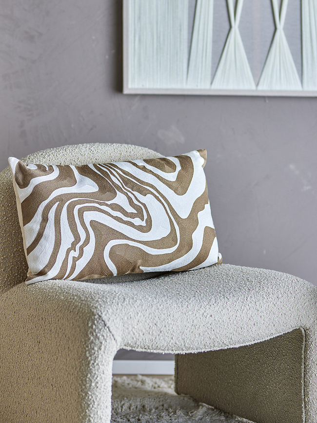 Aba Coussin Décoratif, 35 x 60 cm, marron-beige