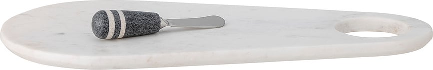 Abrielle Planche à Découper avec couteau, 20 x 42 cm, en marbre, Set 2 pièces