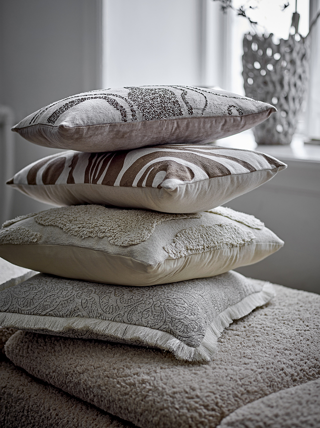 Adelona Coussin Décoratif 35 x 50 cm, beige et marron