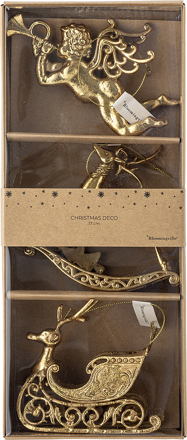 Adornos Navideños Anisa, dorados, 3 unidades