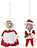 Adornos Navideños Peo, diseño ratones Papá Noel y Señora Claus, Pack de 2 unidades