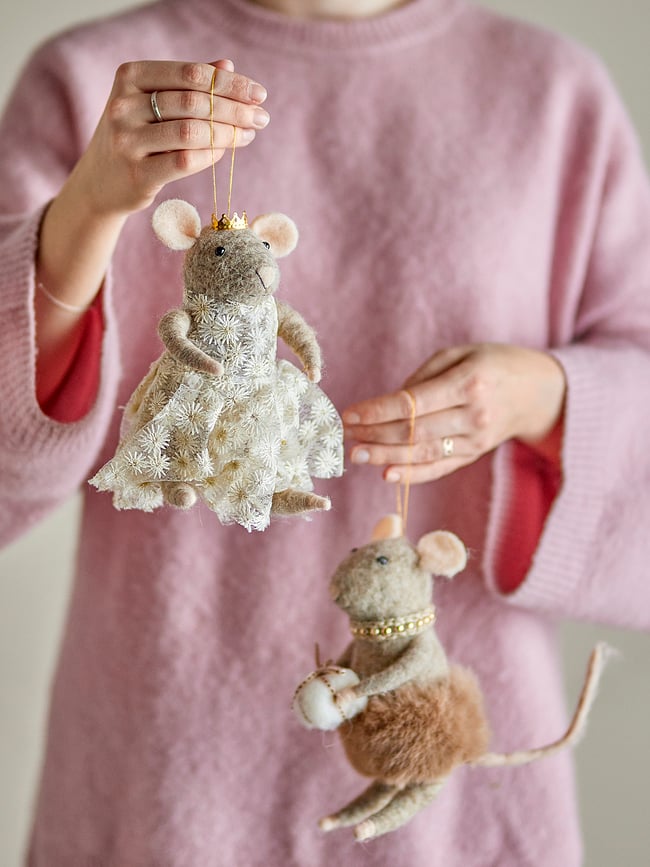 Adornos Navideños Ratones Peo XL, beige