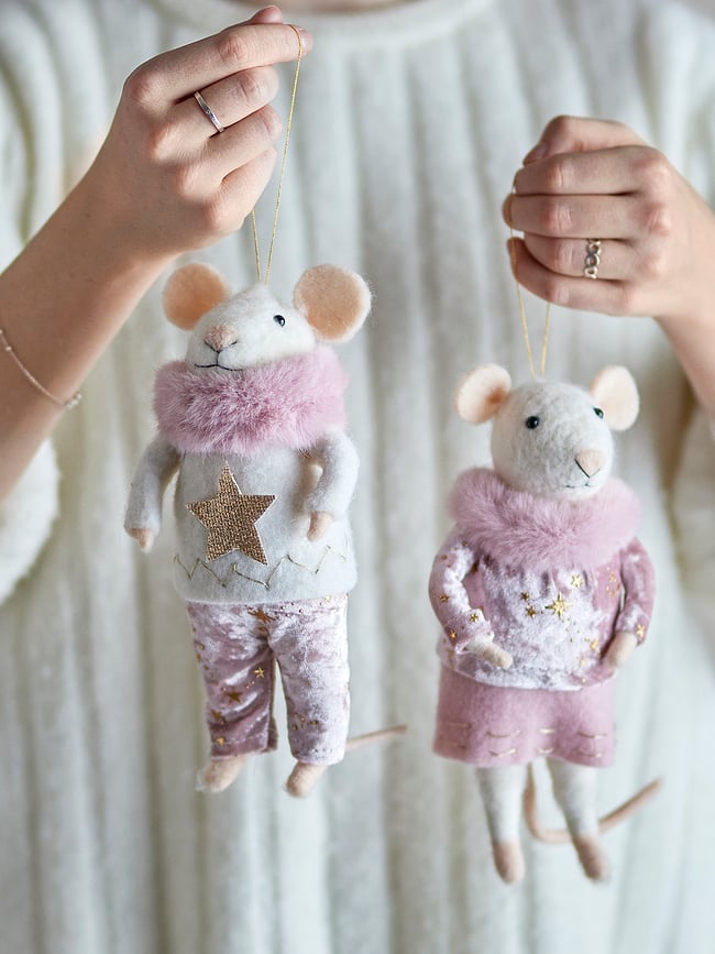 Adornos Navideños Ratones Peo XL, beige