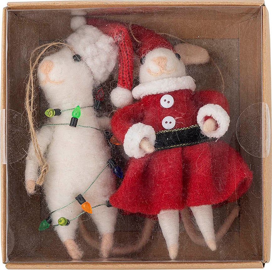 Adornos Navideños Peo, diseño de ratones y ángeles, 2 unidades