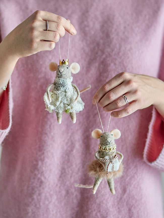 Adornos Navideños Peo, diseño de ratones y ángeles, 2 unidades